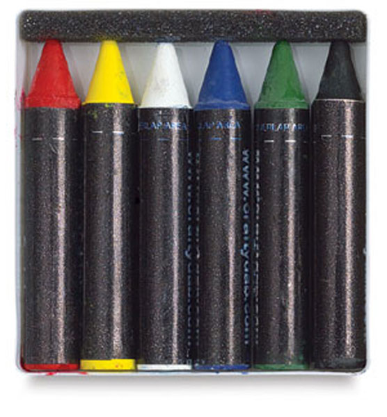 Bright Face Paint Crayons, Pkg of 6