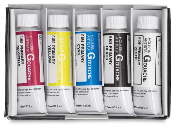 Primary Mixing Set of 5 Colors, 15 ml Tubes