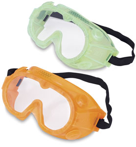 Orange and Light Green Goggles