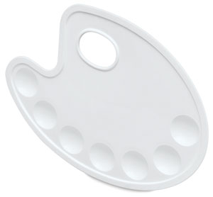 Oval Plastic Palette, 7 Round Wells