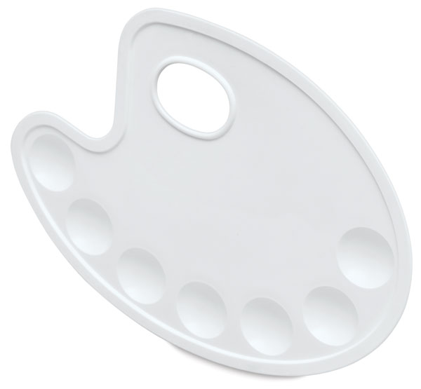 Oval Plastic Palette, 7 Round Wells