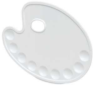 Oval Plastic Palette, 9 Round Wells