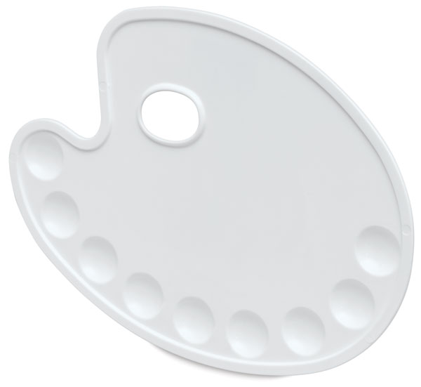 Oval Plastic Palette, 9 Round Wells