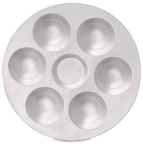 Round Aluminum Palette, 6 Wells
