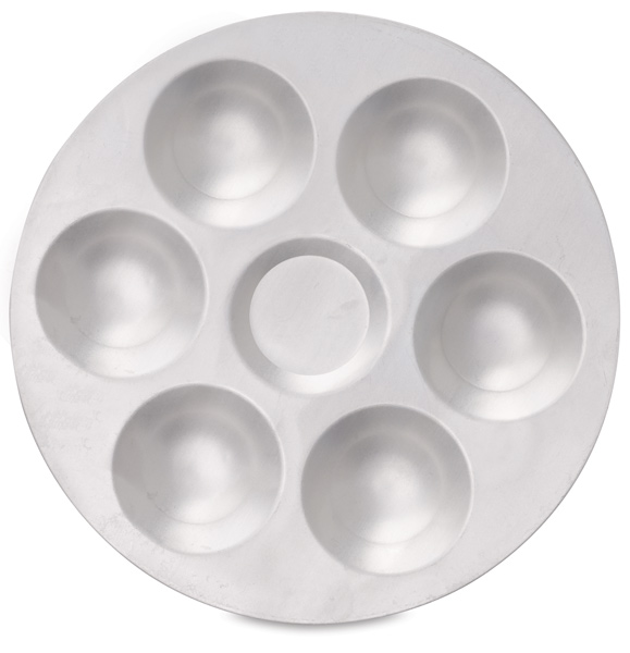 Round Aluminum Palette, 6 Wells