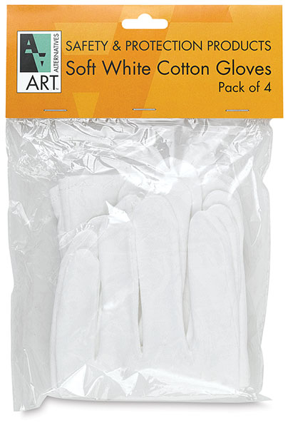 Cotton Gloves, Pkg of 4
