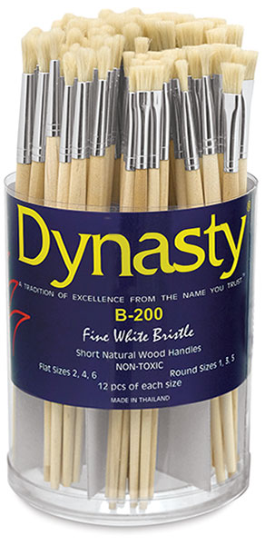 White Bristle Brushes, Set of 72