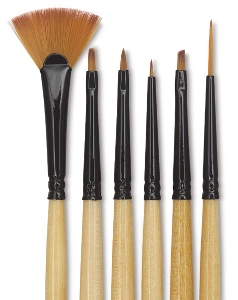 Decorative Mini Detail Brushes, Set of 6