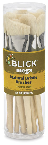 Mega Natural Bristle, Set of 12