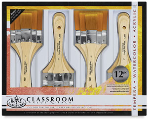 Golden Taklon Large Area Brushes, Set of 12