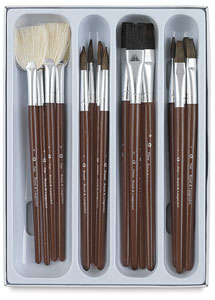Ceramic Glaze Brushes, Set of 16