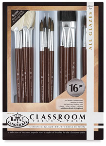 Ceramic Glaze Brushes, Set of 16