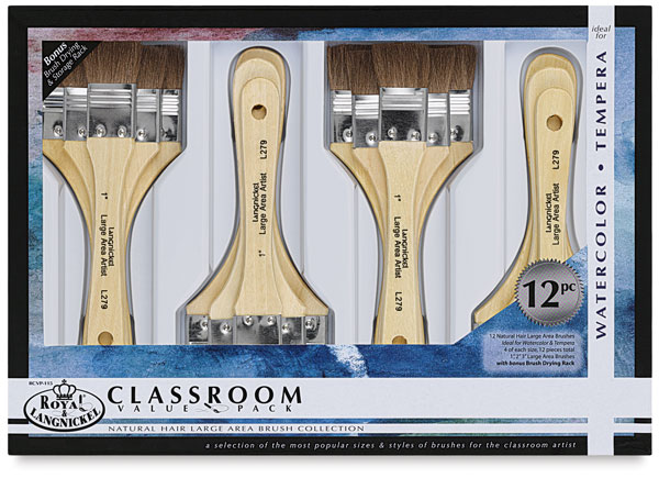 Natural Large Area Brushes, Set of 12