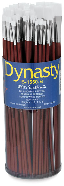 Synthetic Bristle Bright Brushes Canister Set of 60