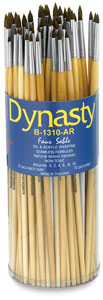 Synthetic Sable Long-Handled Round Brushes Canister Set of 72