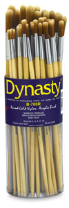 Bright Gold Nylon Acrylic Round Brushes, Canister Set of 50