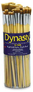 Bright Gold Nylon Acrylic Bright Brushes, Canister Set of 50 Bright Gold Nylon Acrylic Bright Brushes, Canister Set of 50