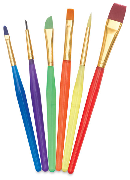 Children's Assorted Taklon Brushes, Set of 6
