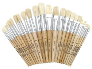 White Bristle Brush Assortment of 24