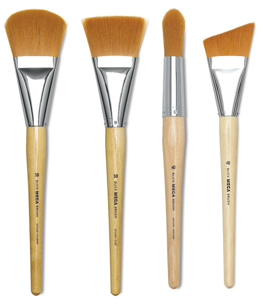 Filbert, Flat, Round, and Angular Brushes