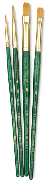 Golden Taklon Brushes, Set of 4 (#9116)