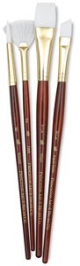 White Taklon Brushes, Set of 4 (#9120)