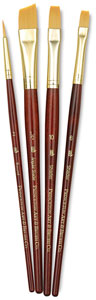 Golden Taklon Brushes, Set of 4 (#9123)