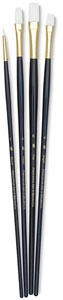 White Taklon Brushes, Set of 4 (#9130)