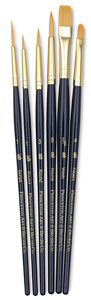 Golden Taklon Brushes, Set of 6 (#9132)