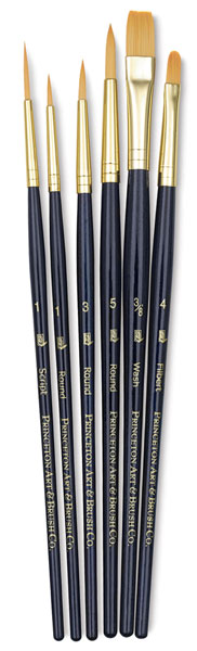 Golden Taklon Brushes, Set of 6 (#9132)