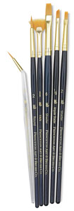 Golden Taklon Brushes, Set of 6 (#9133)