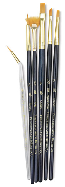 Golden Taklon Brushes, Set of 6 (#9133)
