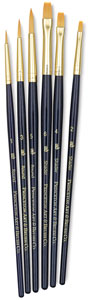 Golden Taklon Brushes, Set of 6 (#9137)