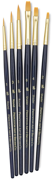 Golden Taklon Brushes, Set of 6 (#9137)