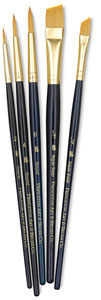 Golden Taklon Brushes, Set of 5 (#9139)