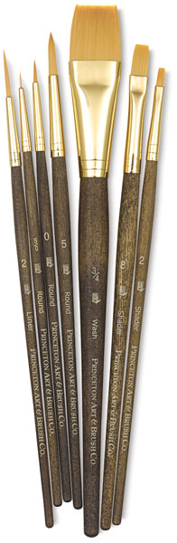 Golden Taklon Brushes, Set of 7 (#9141)