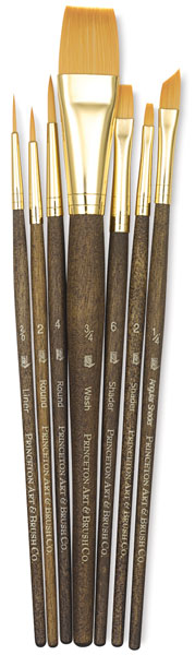 Golden Taklon Brushes, Set of 7 (#9143)