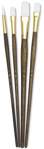 White Taklon Brushes, Set of 4 (#9147)