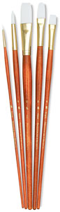 White Taklon Brushes, Set of 5 (#9155)