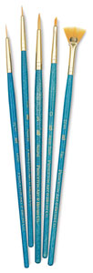 Golden Taklon Brushes, Set of 5 (#9170)