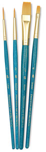 Golden Taklon Brushes, Set of 4 (#9172)