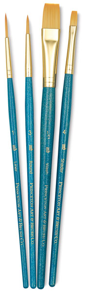 Golden Taklon Brushes, Set of 4 (#9172)
