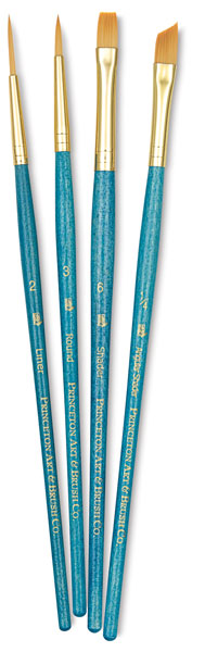 Golden Taklon Brushes, Set of 4 (#9173)