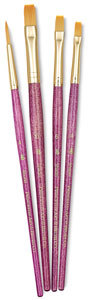 Golden Taklon Brushes, Set of 4 (#9181)