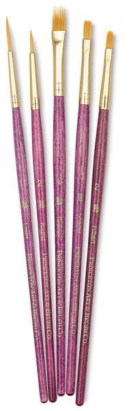 Golden Taklon Brushes, Set of 5 (#9184)