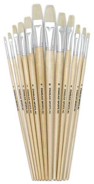 Flat Bristle, Set of 12