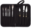 Set of 6 Titanium Brushes and 3 Palette Knives