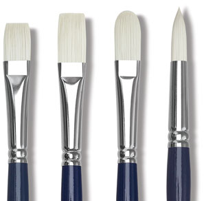 Bristlon Stiff White Synthetic Brushes