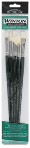 Winton Hog Bristle Brushes, Set of 5