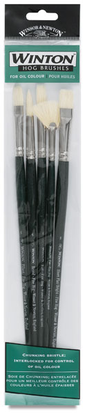 Winton Hog Bristle Brushes, Set of 5